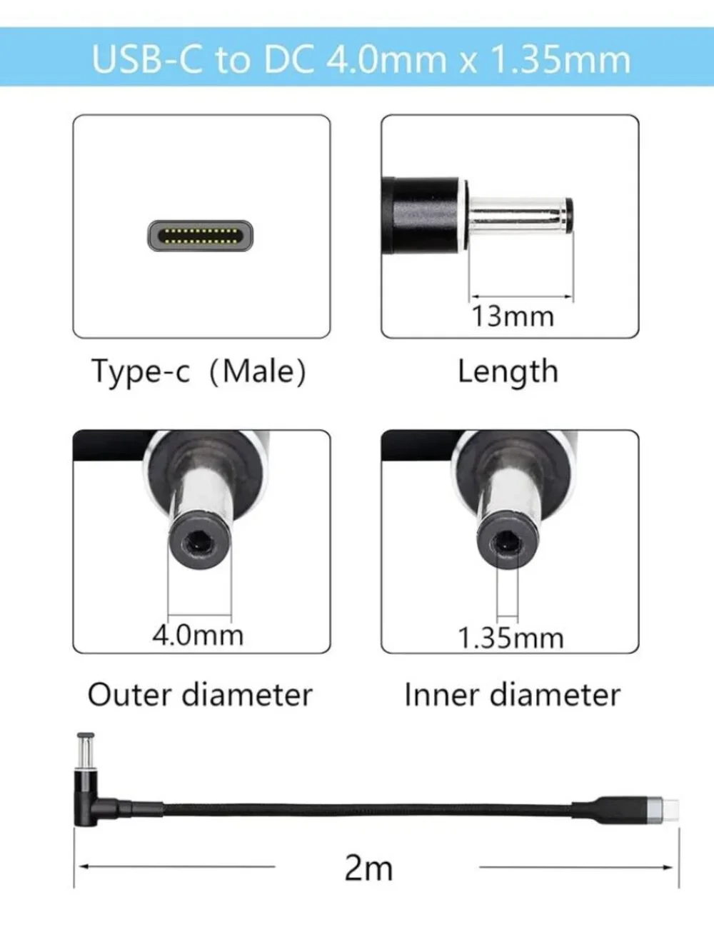 USB-C Charging Cord for Asus and Lenovo Laptops